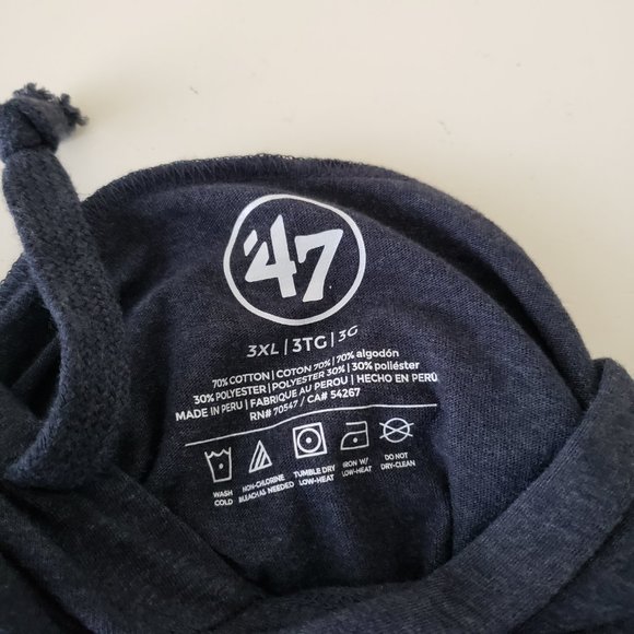 '47 Houston Texans Lightweight Hoodie Sweatshirt Men's Size XXXL 3XL Blue NWT - Picture 8 of 11